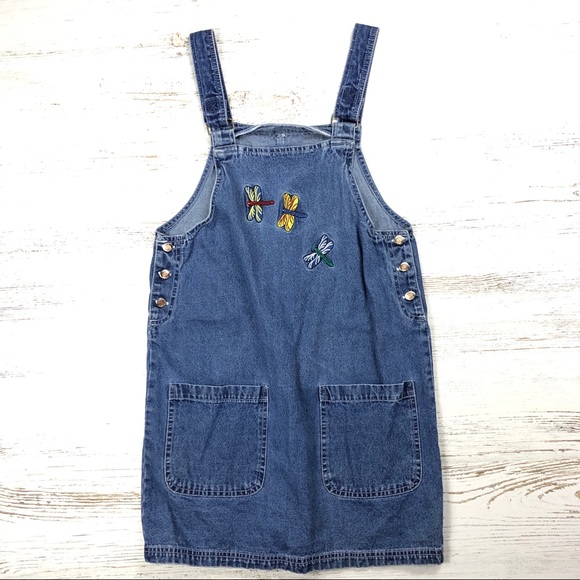 Vintage Dresses & Skirts - Vintage Denim Bib Overalls S Dress Jean